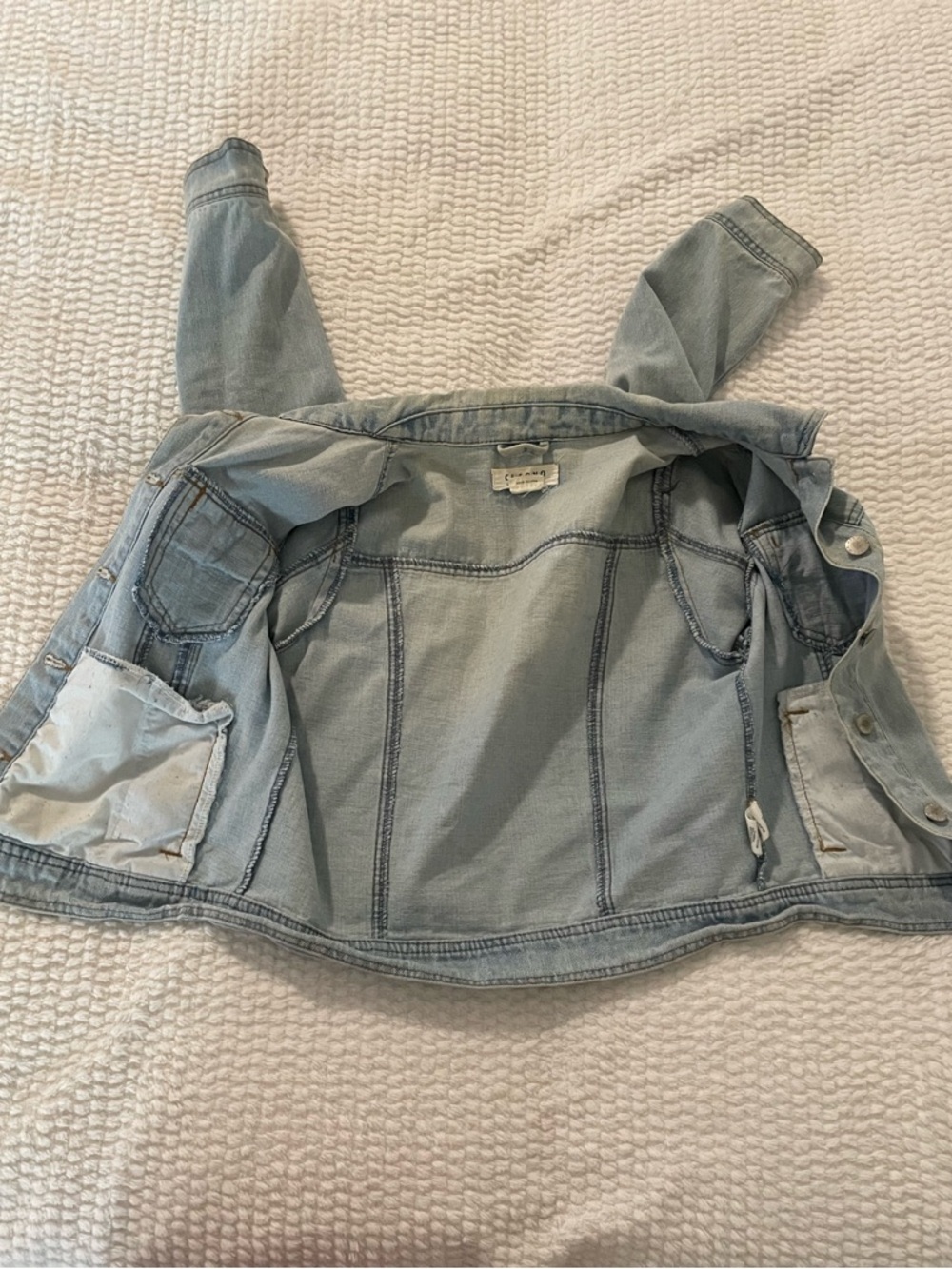 CI SONO Light Blue Denim Jean Jacket | Classic Button-Front Jean Jacket - Picture 7 of 16